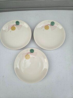 MCM Syracuse China Fanfare 6 1/2" Bread & Butter Plates Set Of 3
